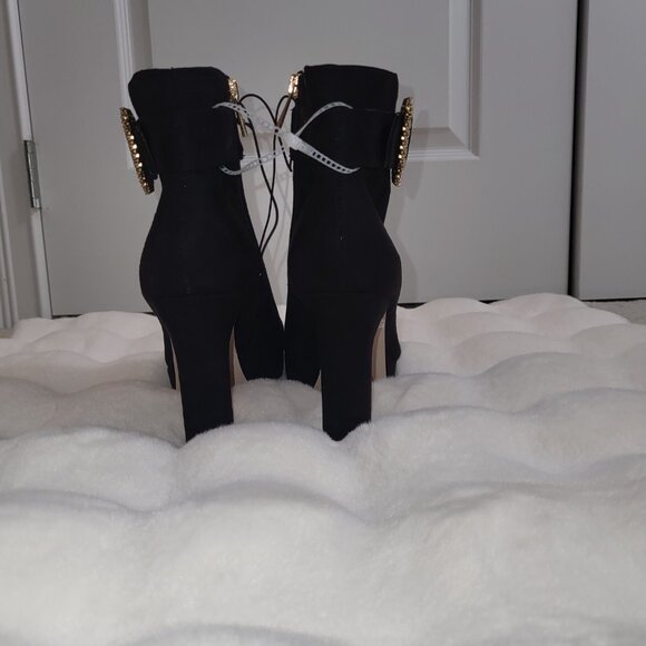 Women's Luminna Embellished Buckle Block-Heel Bootie by Jessica Simpson - Picture 6 of 7